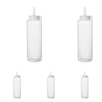 HENDI Spenderflasche, Stückzahl: 1, Easy Squeeze, für Saucen, Squeeze Flasche, Quetschflasche, Dosierflasche, 700ml, ø70x(H)240mm, Polyethylen, Polypropylen Kappe, Transparent (Packung mit 5)