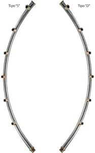coppia Aste curve in acciaio INOX con 6+6 attacchi 1/4" per ventola d.700