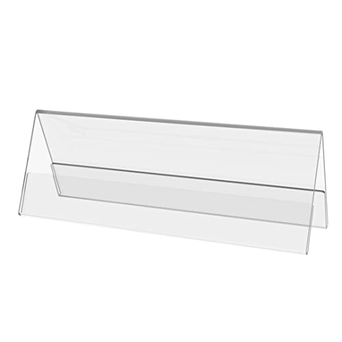 Danieli | Expositor de Mesa en metacrilato‎ | Porta Precios en Forma de tejado, legible por Ambos Lados | Soporte de Folios Transparente para Tiendas, restaurantes, hoteles (16x6x6 cm - 12 Uds.) Cover