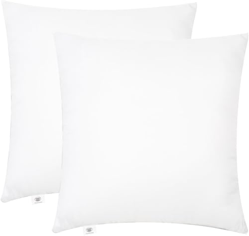 Makimoo Cushion Inserts 45cm x 45cm (18 x 18), Throw Pillow Inserts Hollowfibre Filling for Sofa, Bedding Cushion Pads (Pack of 2)