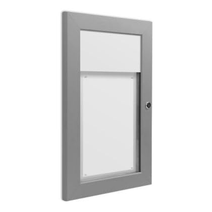 Menu Lightbox with Header, LED Illuminated,Lockable,Magnetic Promotional Display (Grey, 1 x A4)