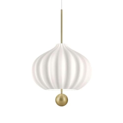 Lustre japonais en métal et verre blanc haut de gamme pour décoration épurée