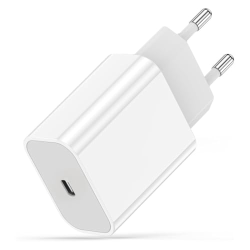 Cargador Carga Rapida para iPhone, 25W Cargador USB C, Certificado MFi Enchufe USB C 25W para iPhone 17/17 Pro/17 Pro Max/16 15 14 13 12 11 Air iPad, USBC Carga Rapido Tipo C Cabezal Adaptador Pared