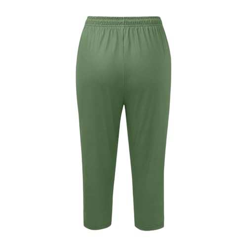 Pantalon de yoga grande taille extensible vert forêt style décontracté - 3