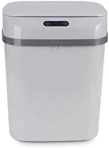 Poubelle automatique 12L blanche avec couvercle silencieux pour cuisine et bureau