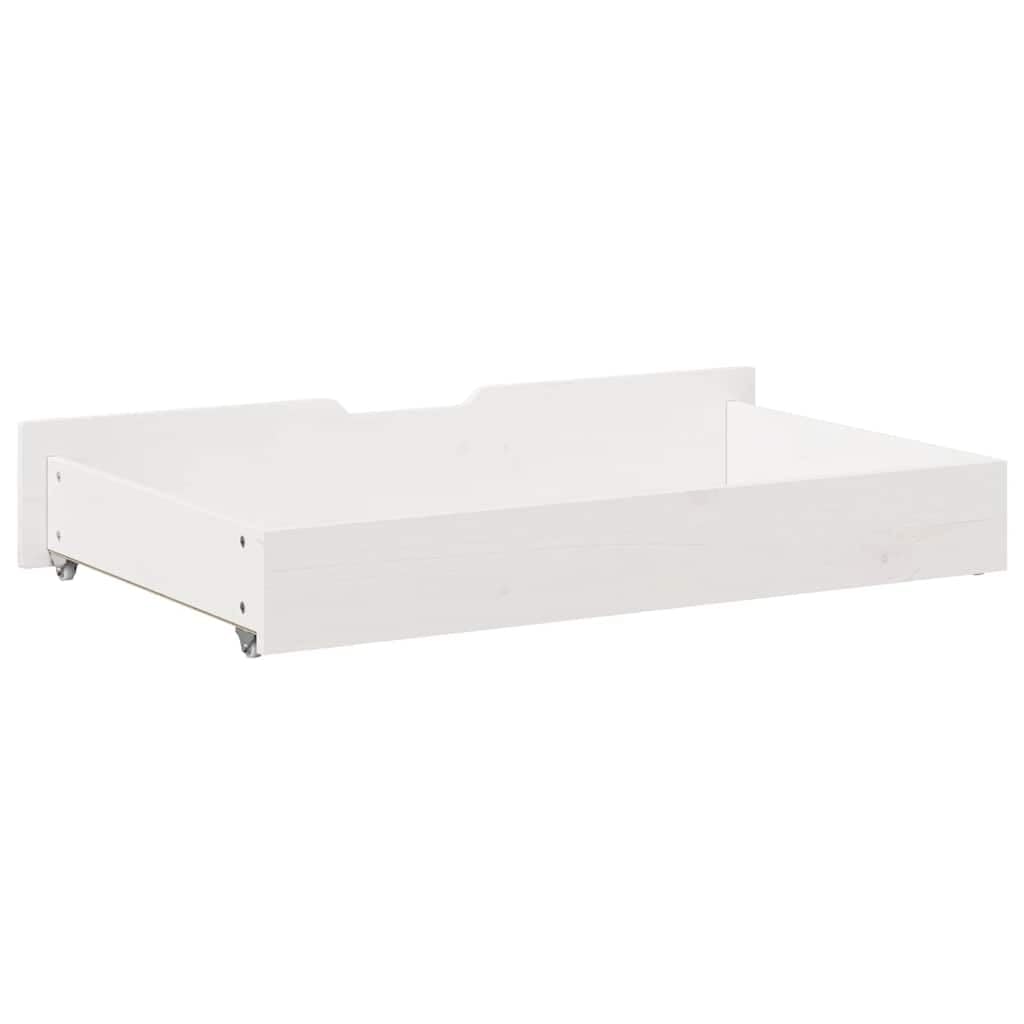 vidaXL Cajones Debajo Cama con Ruedas 2 uds Madera Maciza Pino Blanco