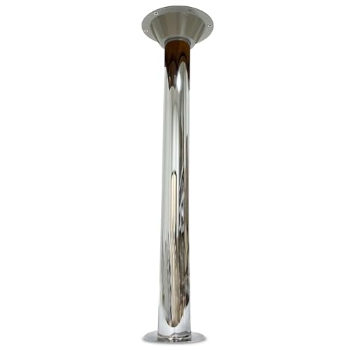 Detachable Flat Profile Boat Table Mount - Durable Stainless Steel Flush Pole MountingSystem for Pontoon Tables - Chrome-Plated Post with Versatile Threaded Insert for SecureFloor Anchoring