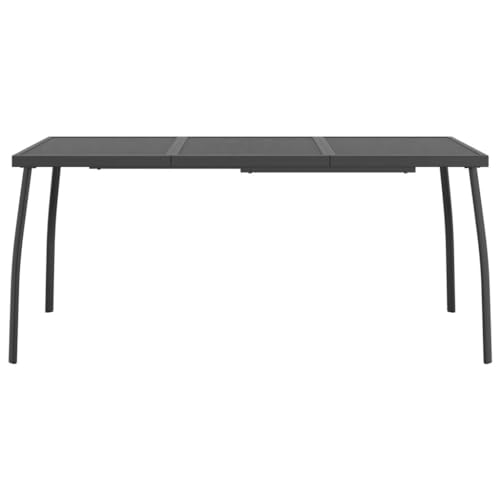 Table de jardin anthracite 165 cm grand modèle table de patio en acier