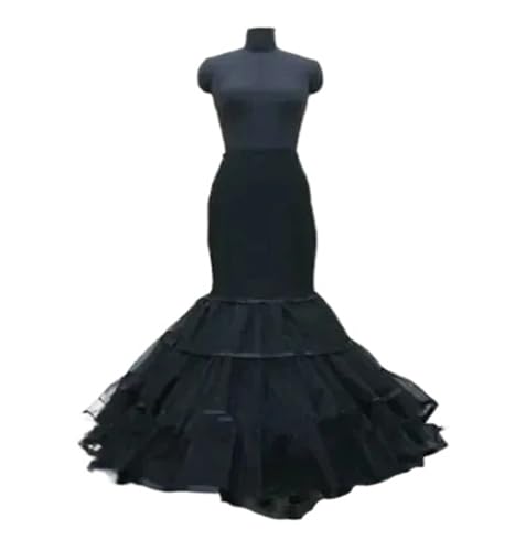 GMGQJST Enaguas para Vestidos Enagua de Cola de pez for Mujer, Falda de Trompeta y Crinolina for Vestido de Novia de Sirena(Black)