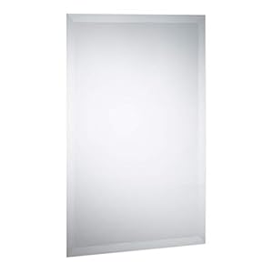 Relaxdays Spiegel Rahmenlos, Wandspiegel 40x60 cm, Hoch- & Querformat, Facettenspiegel für Bad, Flur, Gäste-WC, klar, 10034259, Aus 100% Glas