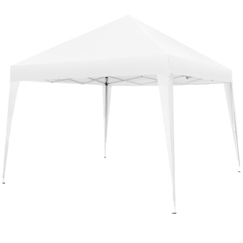 tectake® Carpa Plegable, Estructura Robusta, Regulable, Cenador, Pergolas de Jardin, Toldo Camping, Playa, Exterior, Carpas Repelentes al Agua, Cenadores para Jardin - 3x3 m Blanco