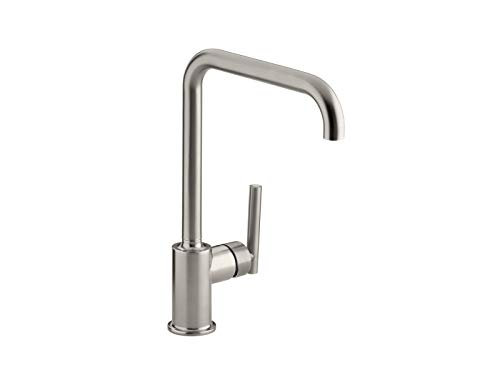 KOHLER K-7507-VS Purist Primary Swing Spout Kitchen Faucet Without Spray, Vibrant Stainless