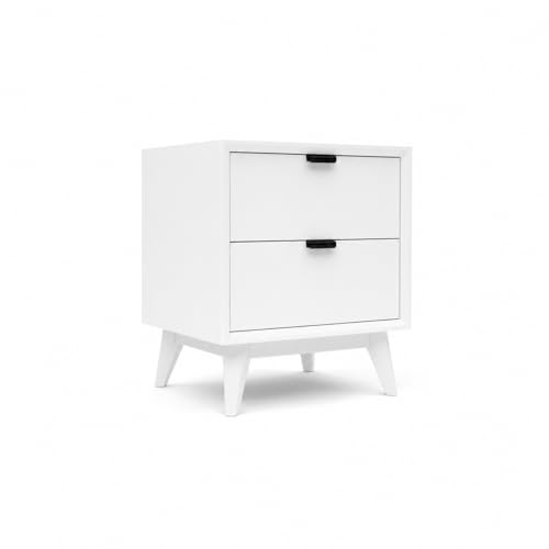 Image of Solid Wooden Bedside End Table Wooden NightStand Side Table for Living Room, Home and Office Furniture | Solid Wood Bed Side End Table for Bedroom Table- in White Finish