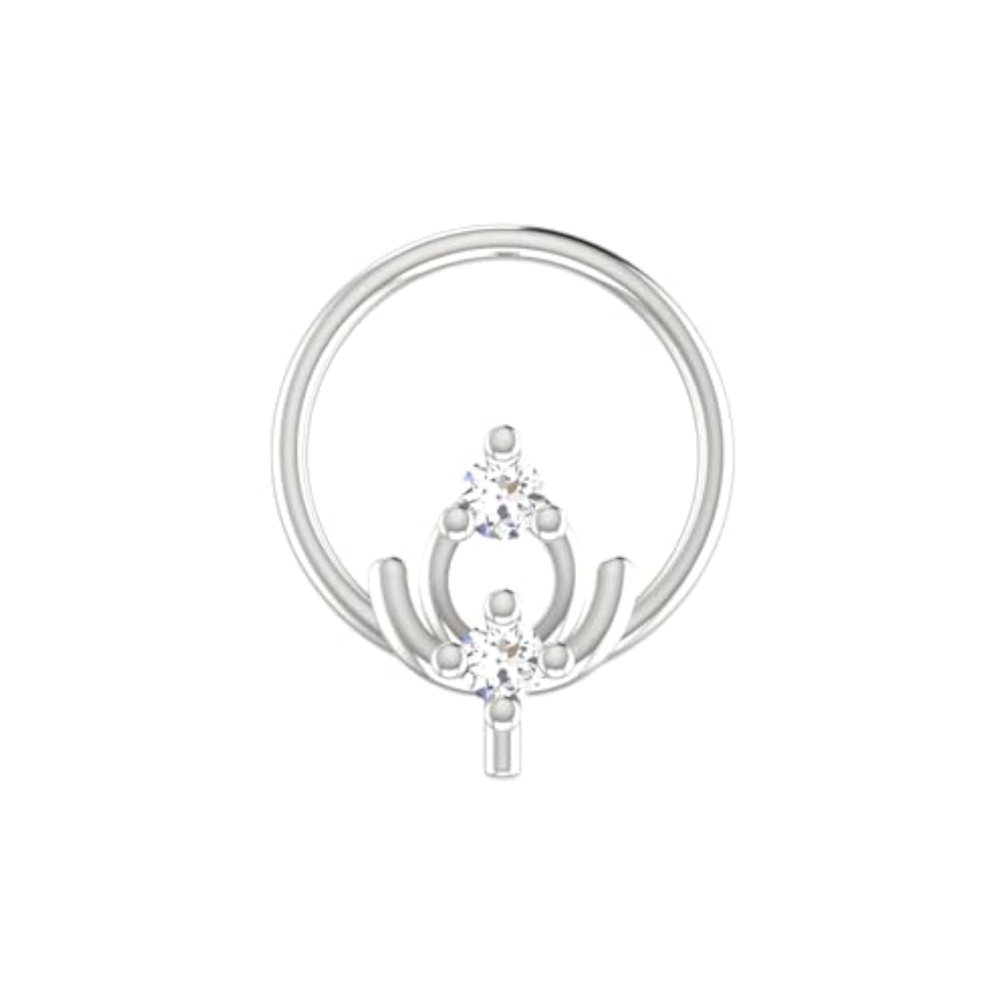 Women's 9K BIS Hallmarked White Gold Stud Nosering