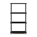 Furinno (99557BK/GY) Turn-N-Tube 4-Tier Multipurpose Shelf Display Rack - Black/Grey