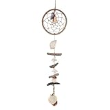  Suspension déco Mer : Tamis Filet,Bois flotté et Coquillage, H 55 cm