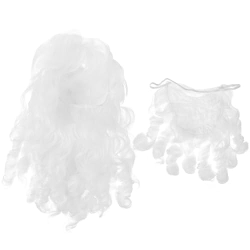 Peluca y bigote blanco de Papá Noel para animar fiestas de Navidad y cabalgatas
