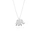 ELEPHANT NECKLACE - PURE Sterling Silver Necklace - Animal Necklace Charm, Lucky Elephant (Handmade in the USA by Gracefully Made Jewelry)