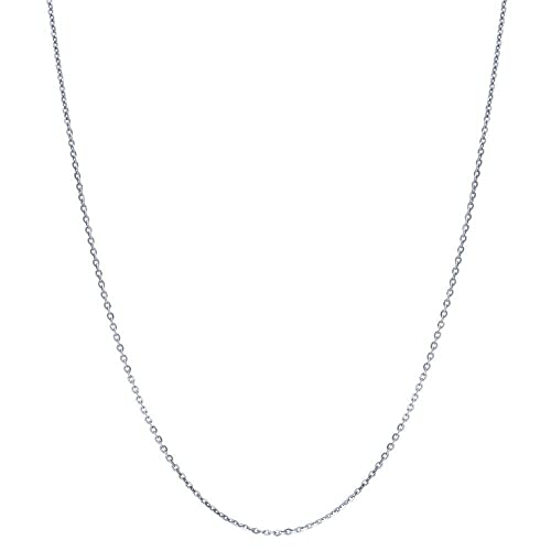 BERRICLE Italian Sterling Silver Fashion Rolo Chain Necklace for Women, Rhodium Plated, 20 inch