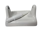 DALTILE Snow White Ceramic TP Toilet Paper Holder Wall Mount Thinset Installation Vintage Mid Century Modern Retro, BA1020T