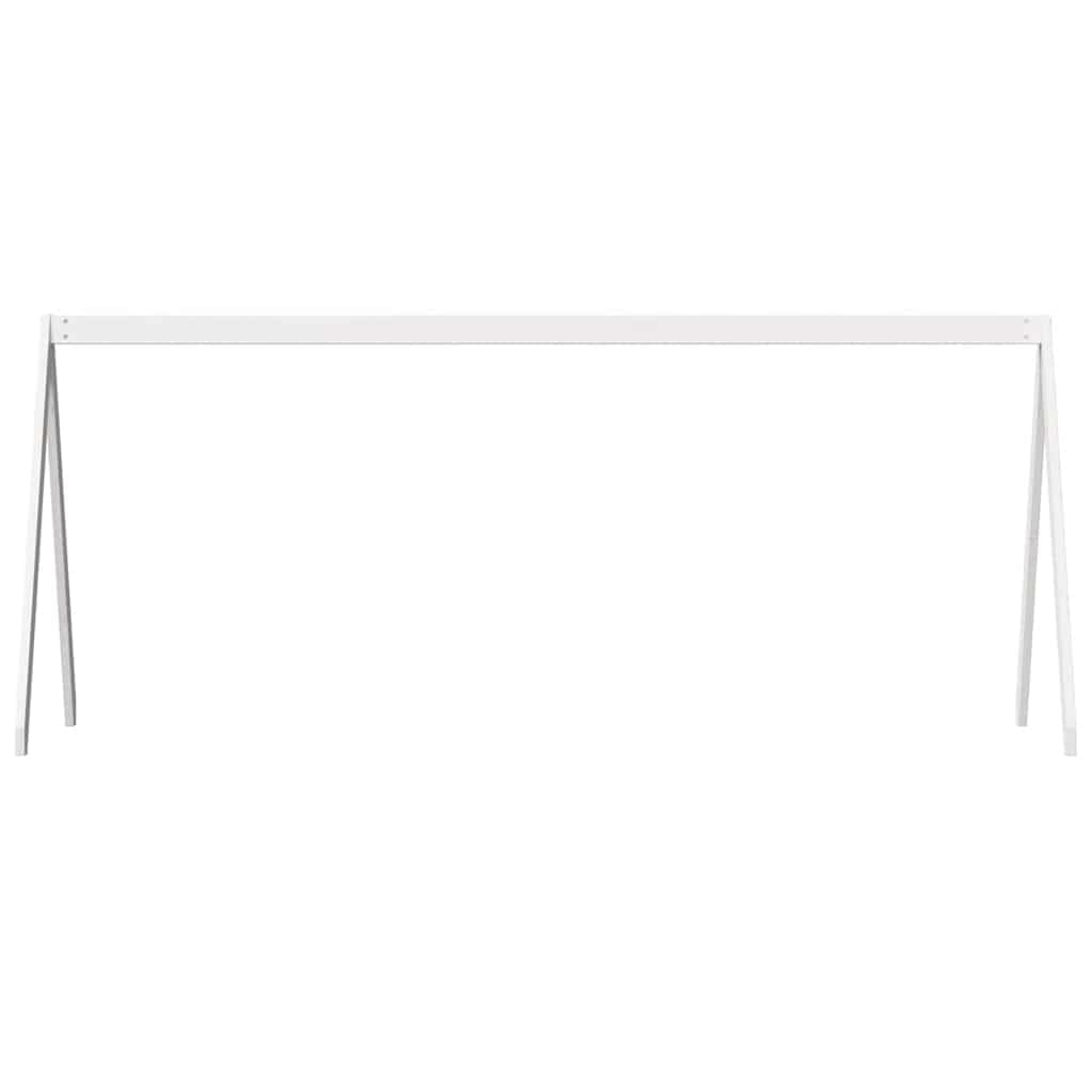 Techo para cama infantil, color blanco, madera maciza de pino, 199 x 95,5 x 88 cm, accesorio para casa de juegos, con lado abierto para habitación infantil, zona de dormitorio estable y