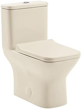Swiss Madison Well Made Forever SM-1T256BQ, Carre One Piece Square Toilet Dual Flush 1.1/1.6 gpf in Bisque