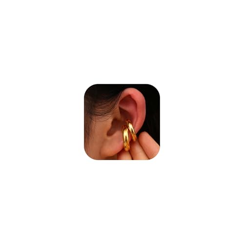 Dochais Ear Cuff Non-Piercing Earrings, Women's Chunky Earcuff Earrings No Hole Clip on Cartilage Earrings for Girls Hypoallergenic Jewelry Gift, Di medie dimensioni, Brass, Cubic Zirconia (Gold) Dochais Ear Cuff Non-Piercing Earrings, Women's Chunky Earcuff Earrings No Hole Clip on Cartilage Earrings for Girls Hypoallergenic Jewelry Gift, Di medie dimensioni, Brass, Cubic Zirconia (Gold)