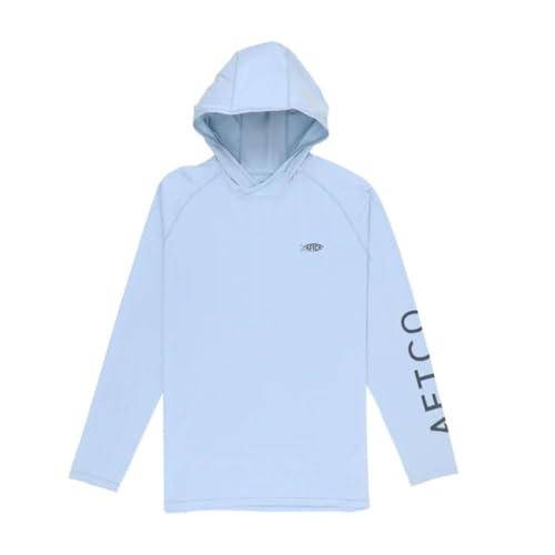 AFTCO Men's Samurai Sun Protection Hoodie Shirt - Magnum Blue Heather - 2X, XX-Large