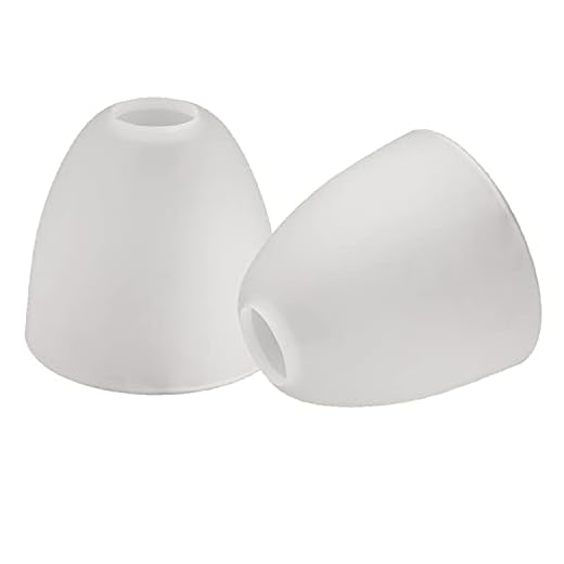 Giluta 2 Pack Bell Shaped Glass Shade Frosted Light Fixture Shades Replacement for ceiling fan light wall light,Lipless with 1-5/8-inch Fitter Opening