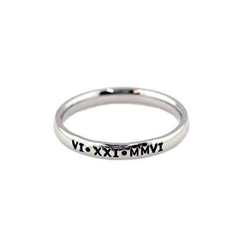 My Hero Creations 3Mm Stackable Stainless Steel Personalized Custom Stacking Name Ring thumb #5