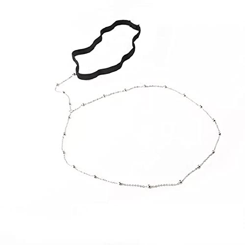 Łańcuchy ciała Moda plażowa Seksowny łańcuszek na nogę Wytrzymałość uda Elastyczna lina Złoty i srebrny łańcuszek Bikini Zdjęcie uliczne Łańcuszek na nogę dla kobiet (posrebrzany) (posrebrzany)