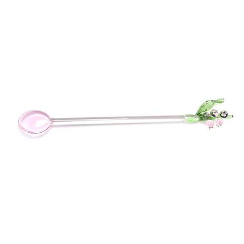 TERNCOEW Glass Stirring Spoon Bells Orchids Flower Stirring Rod Coffee Teas Mixing Spoon Drinkware Stirrer Spoon Restaurant Coffee Mixing Spoon