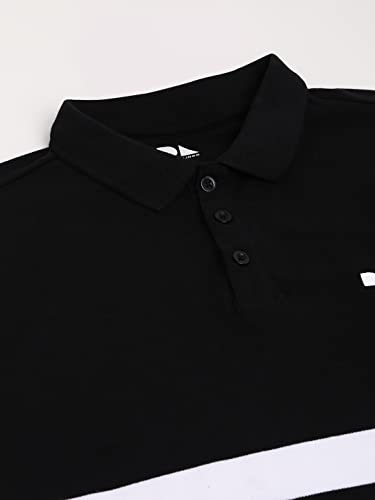 Image of Dennis Lingo Men's Casual Slim Fit Polo Neck T-Shirt, Half Sleeves Striped Pure Cotton Collar T-Shirt for Men
