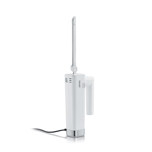 GRAEF. Coltello elettrico EK501EU, bianco, riponibile in verticale, protezione per le dita, lame in acciaio inox lavabili in lavastoviglie - immagine 6