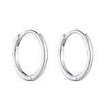 RDSGYZ Pendientes de aro de oro 750 585 375 de oro auténtico, para mujer, 6 mm, 7 mm, 8 mm, 9 mm, sin alergias, para mujeres y bodas, 8MM, Metal precioso, Sin piedra preciosa
