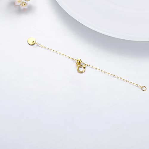 Image of 10k 14k Real Gold 1 inch /1.5 inch /2 inch /2.5 inch /3 inch /4 inch /5 inch Necklace Extender, Necklace Bracelet Extender Chain, Durable Gold Extender Chain, Adjustable Extension Chain for Necklace Bracelet Anklet