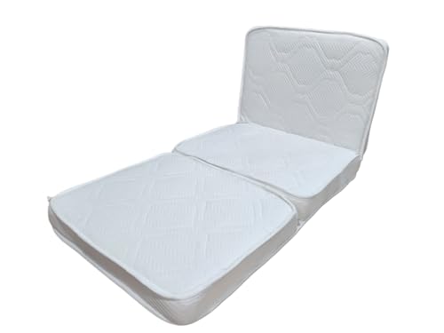 مرتبة قابلة للطي مع الإسفنج المضغوط من ايرو، مقاس 80 سم × 1.95 متر × 10 سم، أبيض وأسود