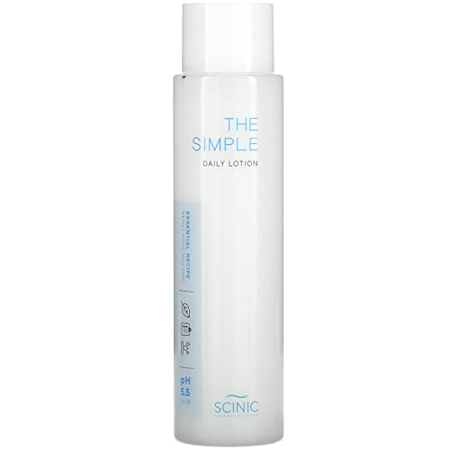 Scinic The Simple Daily Lotion | Vegan Face Lotion For Sensitive And Irritated Skin | Ph-Balanced Moisture Lotion With Madecassoside & Aloe Vera Leaf Juice | Korean Skin Care (4.9 Fl.oz) #TOP4