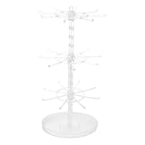 LALADEFIEE Expositor de joyas giratorio transparente de 3 niveles - Soporte para collares y joyas - Organizador DIY para pulseras, collares, pendientes, anillos y relojes