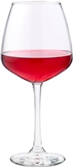 Libbey Vina Diamond Balloon Wine Glasses Set, Unique Angular Red Wine Glasses Set of 12, Large, Elegant Glass Wine Glasses for Celebratory Events