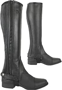 Zumar Equestrian Horse Riding Leather Gaiters Leather Half Chaps horse riding chaps Black