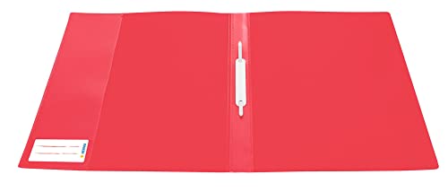 HERMA 19490 Schnellhefter A4 Transluzent Rot, 3 Stück, Sichthefter aus Kunststoff mit Beschriftungsetikett, Einstecktasche & Metallheftzunge, stabiles Plastik Schnellhefter Set für Schule & Büro