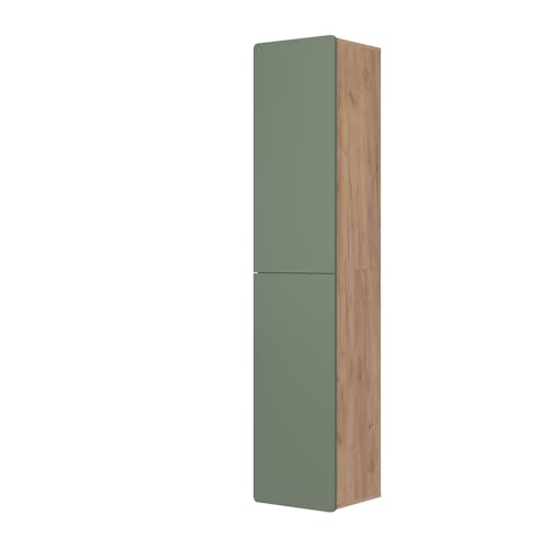 Vicco Mobiletto da bagno Izan, Quercia verde/oro, 36.6 x 171.6 cm