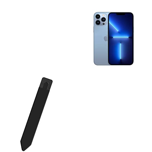 BoxWave Stylus Pouch Compatible with Apple iPhone 13 Pro Max - Stylus PortaPouch, Stylus Holder Carrier Portable Self-Adhesive - Jet Black