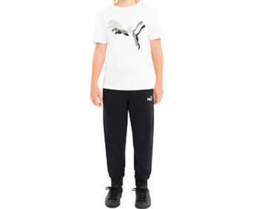 Puma Youth Boy's 3 Piece Set, 1 Tee, 1 Hoodie, 1 Jogger Pant (Black/White, XX-Small)2