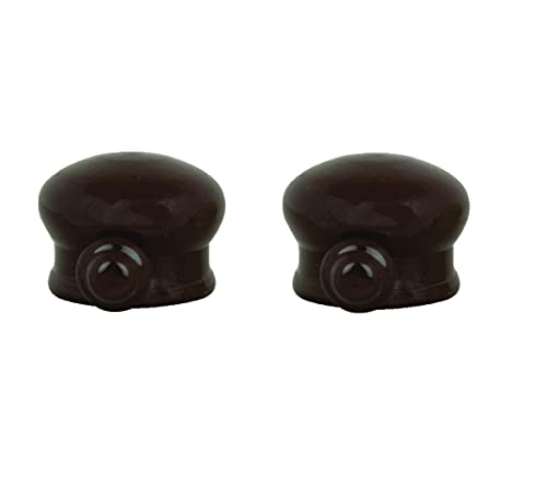 Image of FAPBADRI Simple Curtain End Caps /Finials for a 1 inch Pipe /Rod, Colour - Brown, 4 Pieces