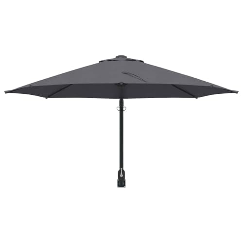 Parasol de jardin en polyester anthracite robuste avec manivelle