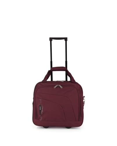 Gabol - Maletín con Ruedas y Compartimento para Portátil 15,6″ Week Eco 40x36x19 cm - Altura con Tirador Totalmente Extendida 101 cm - Fabricado en Poliéster Reciclado RPET - Diseño Español - Burdeos