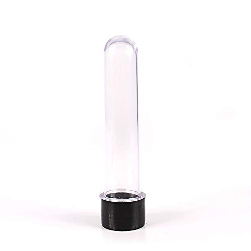 Tubete Acrílico 13cm Kit c/ 10 Tampa Plástica Preta