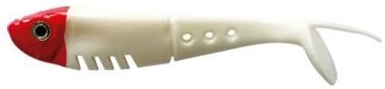 Delalande buster shad rubber fish 11 cm, colour 61 white and redhead, 5 pieces in a set of bark fish, pike and zander lures